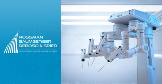 Surgical robot in isolated white room