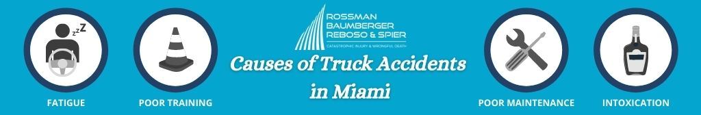 causes of truck accidents in miami infographic