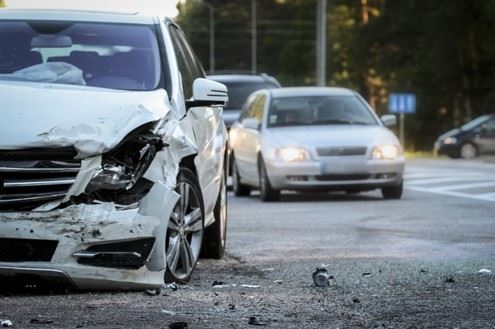 damaged car after a hit and run accident